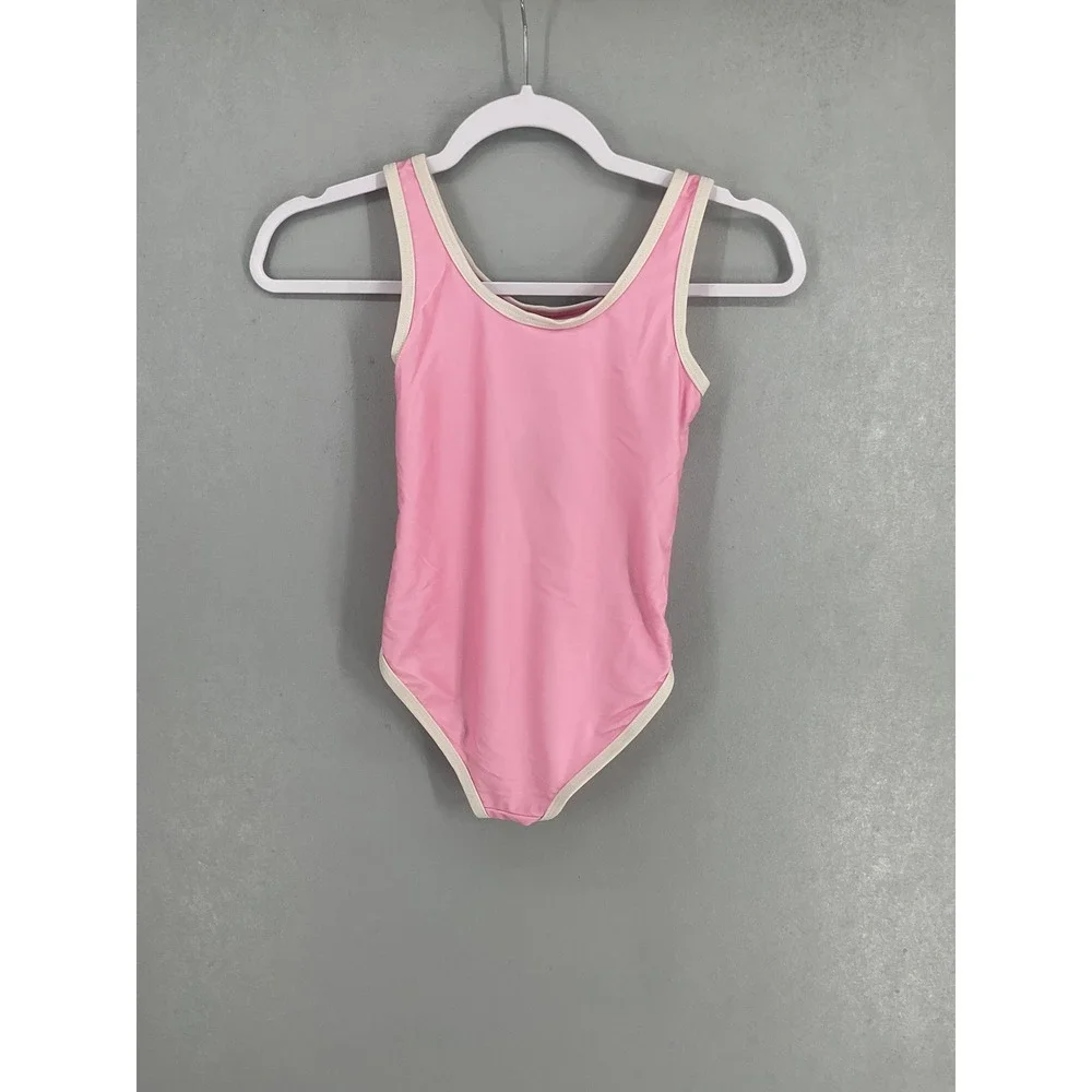 Hello Kitty Girls One Piece Swimsuit Hawaii Hula Tropical Pink M 7-8